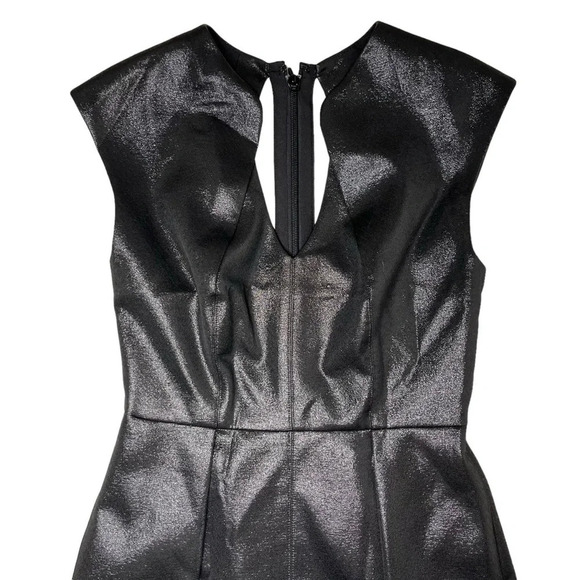 Halston Heritage NWT Black Metallic Adrian Fit and Flare Mini Dress Size 0 - Picture 11 of 16